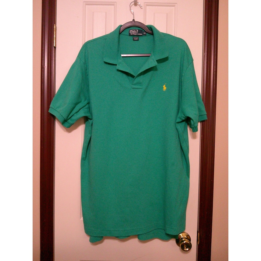 Polo Ralph Lauren Mens XL Aqua Green Short Sleeve Cotton Pique Polo Shirt